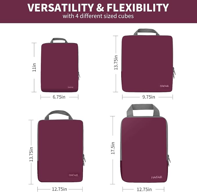 BAGAIL 4 Set/6 Set/8 Set Compression Packing Cubes Travel Accessories - Image 2