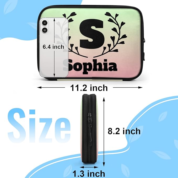 Custom Electronics Organizer Travel Case Personalized Name Initials Cable - Image 2