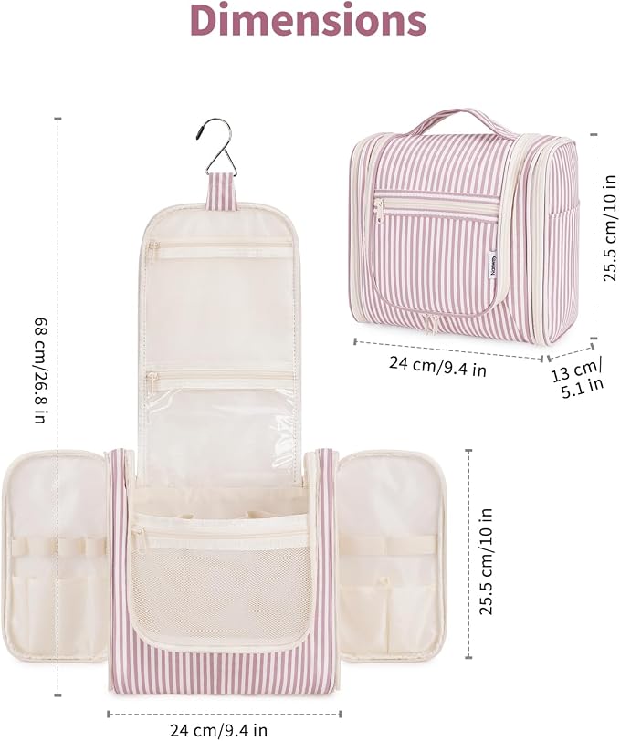 Narwey Striped Hanging Travel Toiletry Bag - Image 5