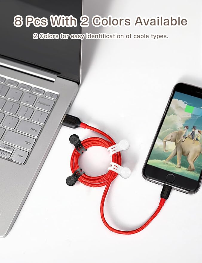 Kanemc Magnetic Ties For Cords, Cord Wrap Silicone Zip Ties Twist Ties Magnet - Image 2