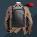 BOPai Unisex Slim Genuine Leather Laptop Backpack Men by BOPAI
