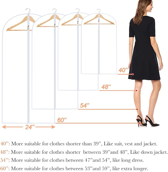 Garment Bags for Hanging Clothes Suit Bags for Closet Storage Clothes Storage - Image 2