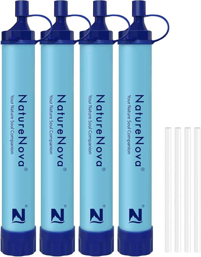 Personal Water Filter Straw Outdoor Portable Filtration Emergency Survival Gear by NatureNovaProducts