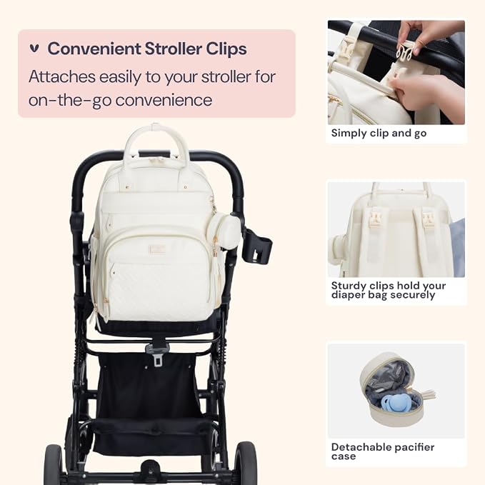 BabbleRoo Leather Diaper Bag Backpack - Image 7