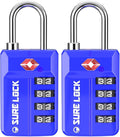 SURE LOCK TSA Approved 4-Digit Resettable Combination Luggage Locks by LOCKDEPOT