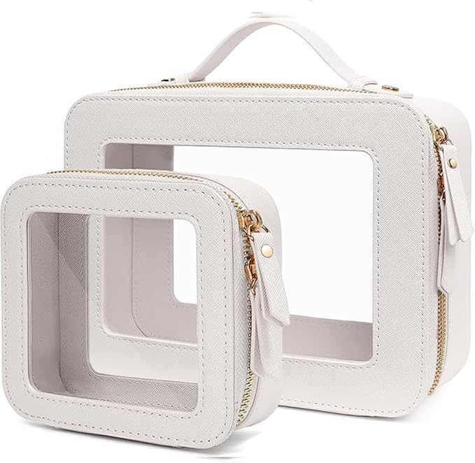 Clear Makeup Bag Small, TSA Approved Portable Toiletry Bag by FFpaw