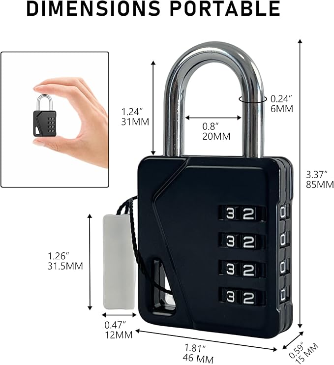 LAFENLIN 4 Pack Combination Locks, Locker Locks - Image 4