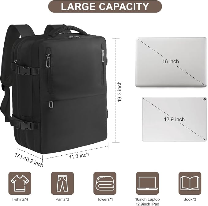 Travel Laptop Backpack with USB Charging Port Business Anti Theft Water - Image 6