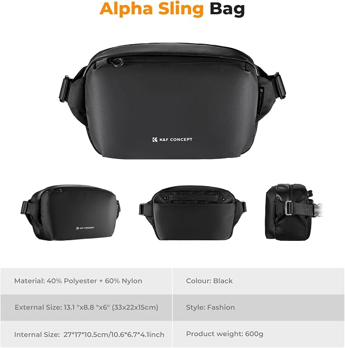 K&F Concept 2 in 1 Sling Bag Everyday Shoulder Bag & Multifunction Photography - Image 7
