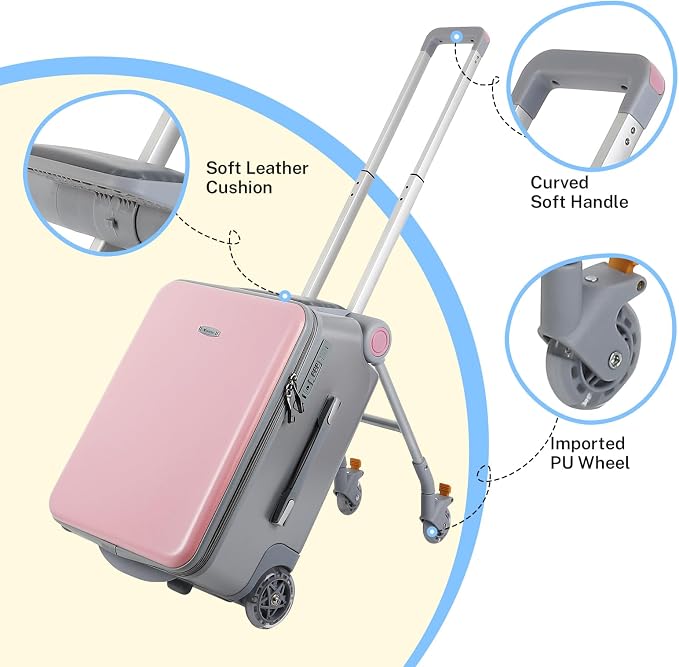 FAHKNS Children's Ride-On Suitcase, Kids Carry on Luggage - Image 2