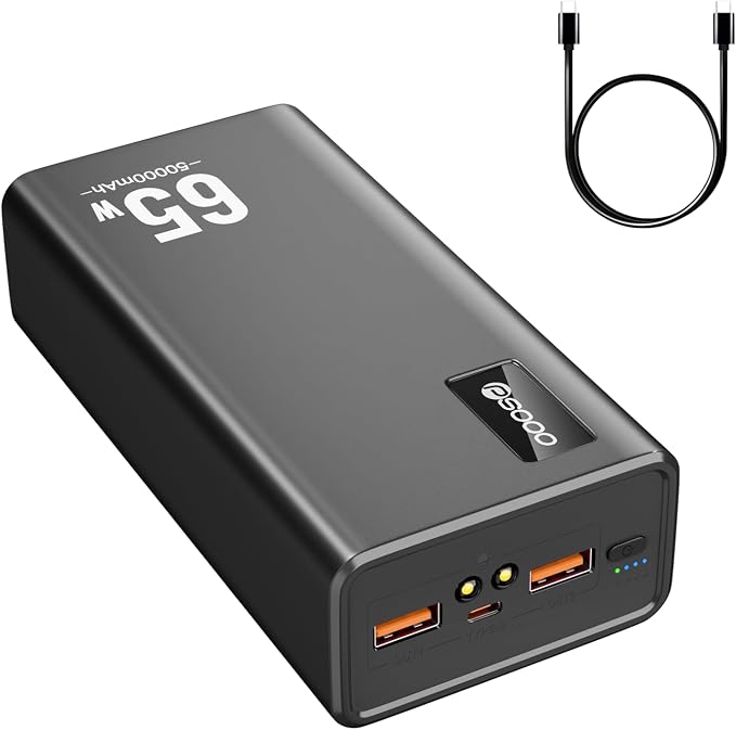 Power Bank Fast Charging 50000mAh, 65W Laptop Portable Charger USB C Compatible by PSOOO