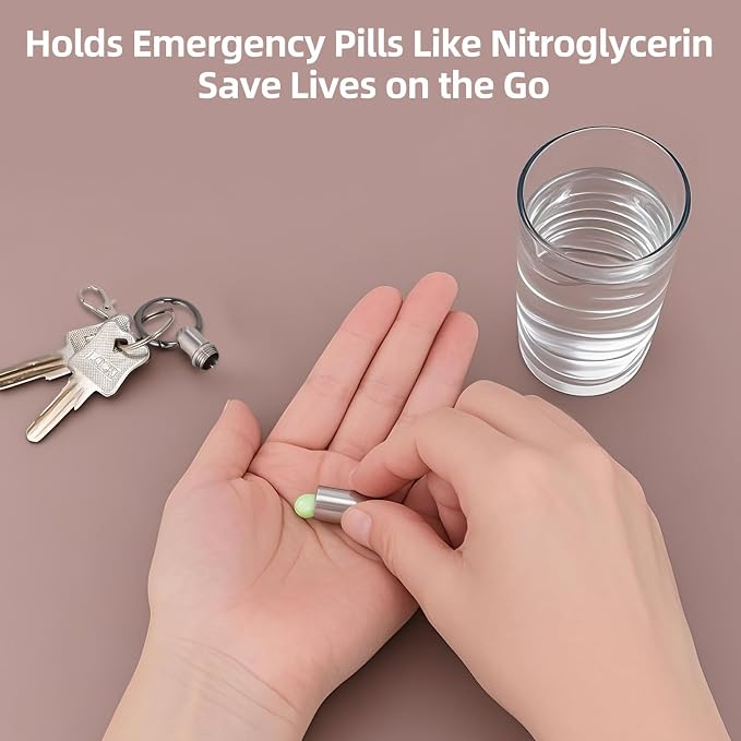 Titanium Keychain Pill Holder Waterproof Lightweight Portable Pocket Mini Pill - Image 6