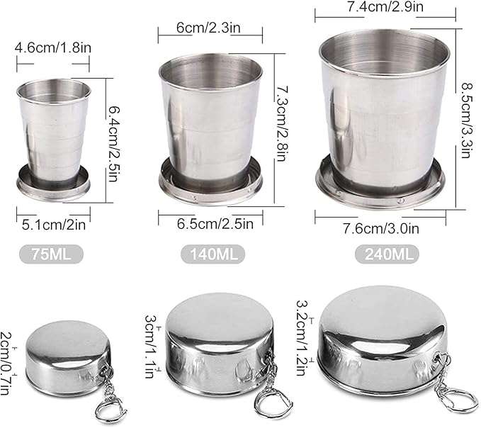Guyuyii 3-Pack Collapsible Cups - Image 3