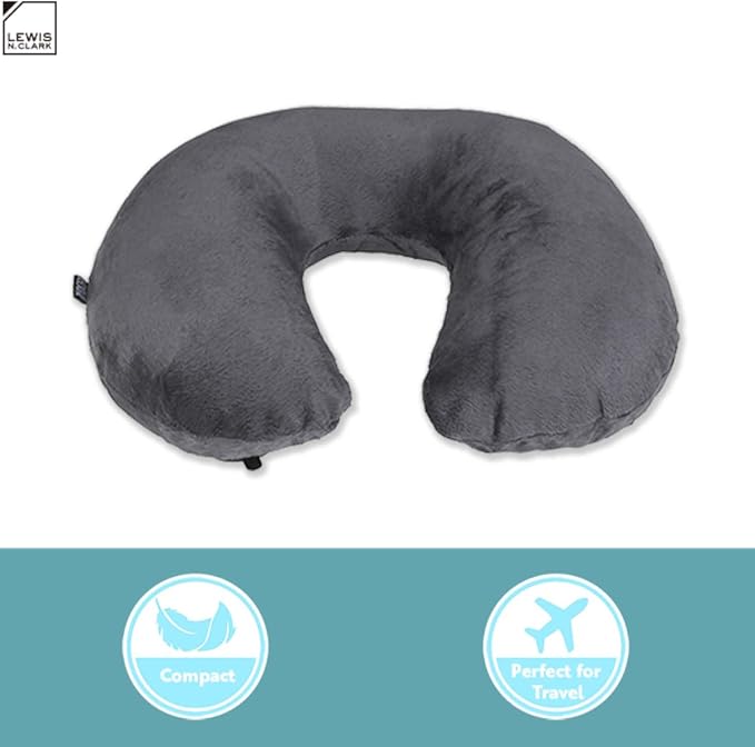 Lewis N. Clark Compact Portable Adjustable and Inflatable Cervical Neck Pillow - Image 6