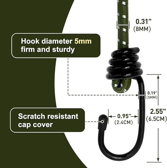 Bungee Cord Luggage Cord Resilience 40 Inch 4 Pieces - Image 3