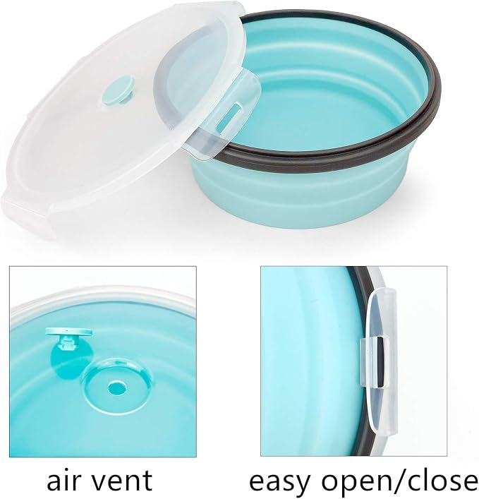CARTINTS 1200ml Large Collapsible Meal Prep Containers, Reusable Silicone Food - Image 5