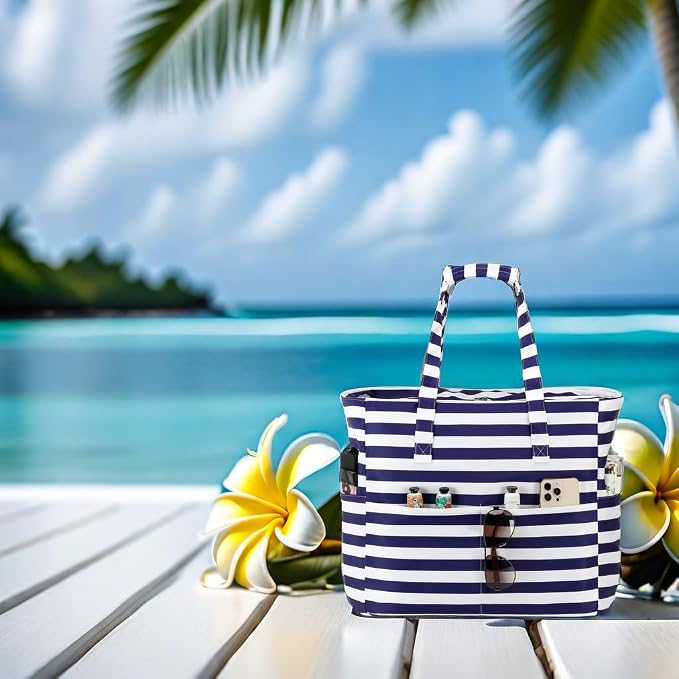 LEDAOU Beach Bag Waterproof Sandproof Women Tote Bag Pool Bag - Image 5