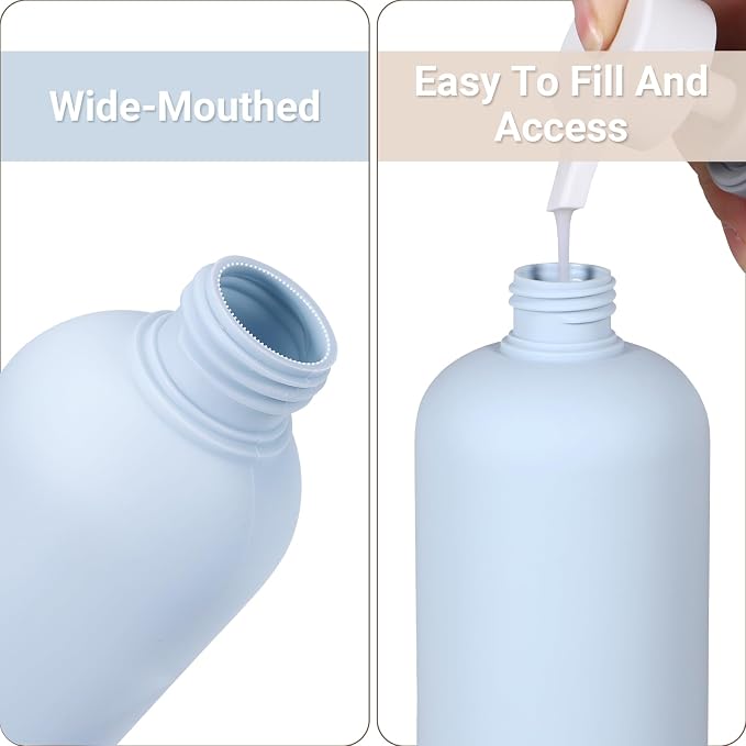 ASEVAT 13.5oz 4pack Refillable Travel Shampoo and Conditioner Bottles, Travel - Image 4