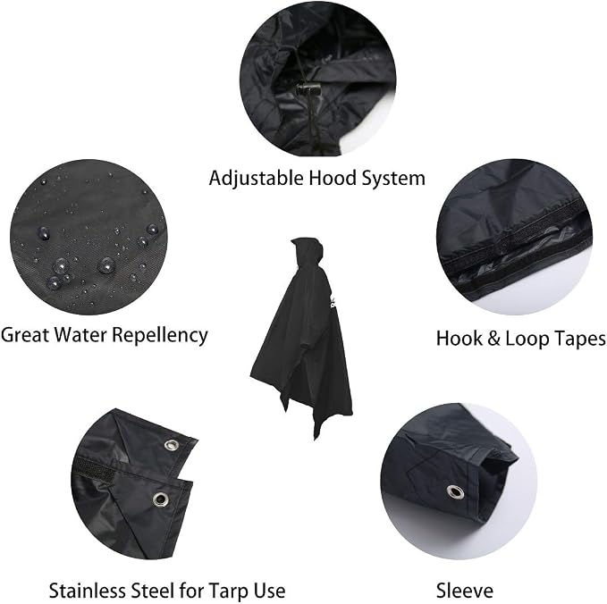 longsinger Rain Poncho for Adult, Waterproof Rain Poncho - Image 5