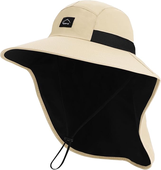 Rosoz Outdoor Sun Hat for Men Women, UPF50+ Protection Safari Cap Wide Brim - Image 3