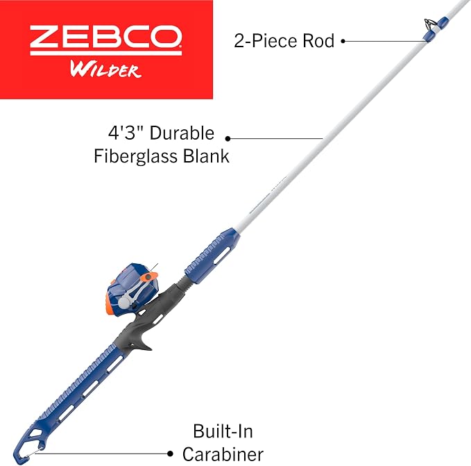 Zebco Wilder Fishing Reel and Rod Combo, Patented No-Tangle Reel, Pre-Spooled - Image 2