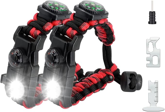 20 in 1 Survival Paracord Bracelet Adjustable Gear Kit by NVioAsport
