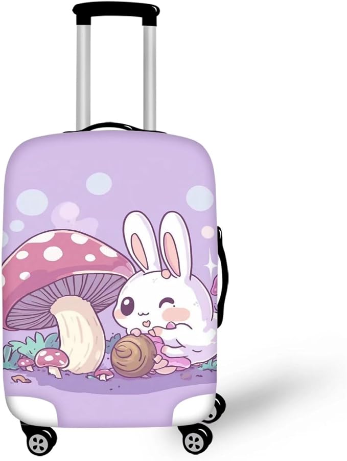 Cute Bunny Rabbit Luggage Covers Fit 18-21 Inch Universal Thickness Suitcase by Dremagia
