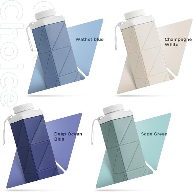 POMKAKA Collapsible Water Bottles 24.3oz, 2nd Generation Leakproof BPA-Free - Image 9