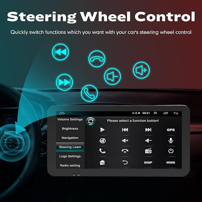 Kunfine CarPlay Android Auto Navigation Stereo GPS Radio Reverse Camera Display - Image 6