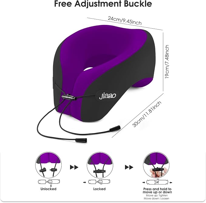 Travel Neck Pillow for Airplanes, Neck Pillow for Traveling, 360º Ergonomic - Image 7