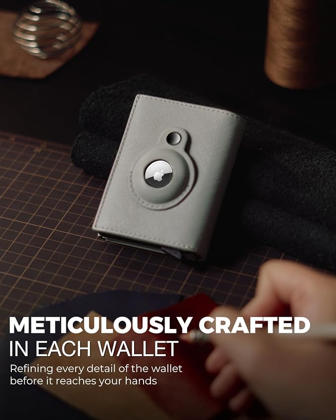 Jenoss Smart AirTag Wallet for Men & Women: Full Grain Leather, Handcrafted - Image 4
