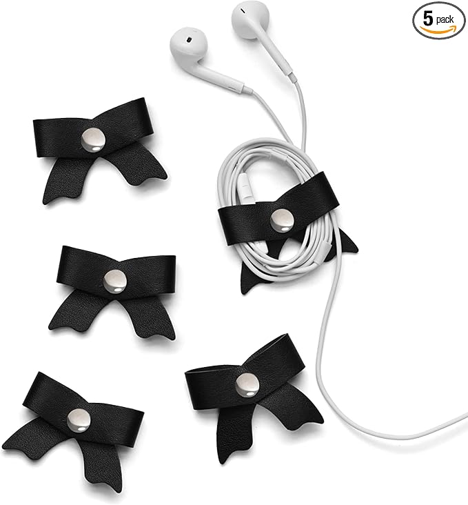 SenseAGE 5 Pack Cord Organizer, Bow Cord Keeper, Cable Organizer USB Holder by SenseAGE