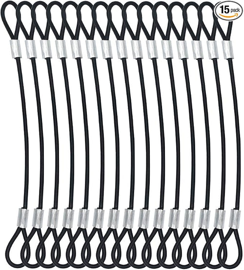 15 pcs 7.9 inch 3mm Thickness Galvanized Steel Wire Cable by Bytiyar