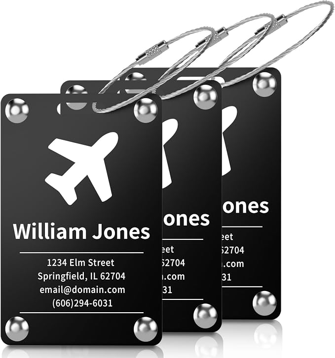 3 Pack Personalized Luggage Tags by Unknown