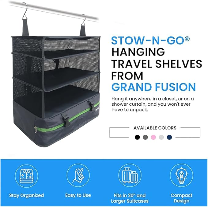 Stow-N-Go Portable Hanging Travel Shelves, Packing Organizer - Image 9