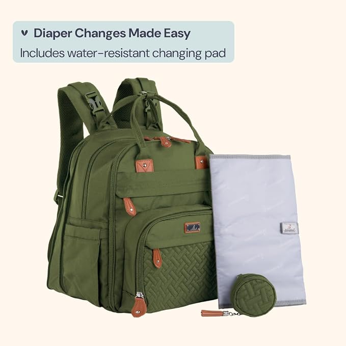 BabbleRoo Extra Large Diaper Bag Backpack, Expandable Baby Bag - Image 7