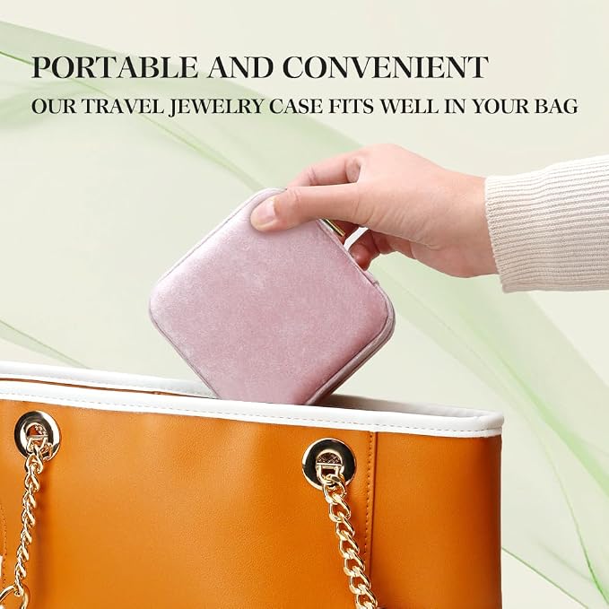 TAIMY Plush Velvet Travel Jewelry Box, Small Travel Jewelry Case, Portable Mini - Image 6