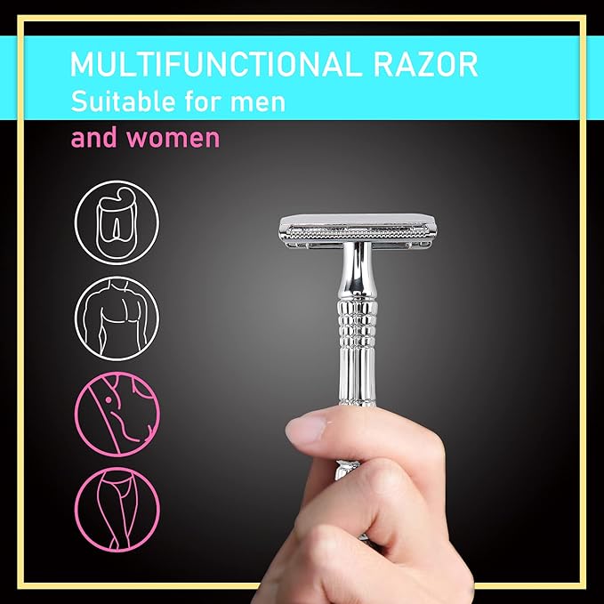 BAILI Classic 3-Piece Double Edge Safety Razor Wet Shaving - Image 2