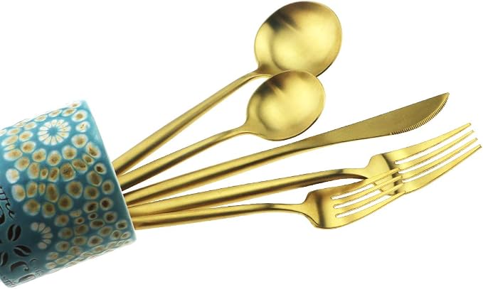 Gugrida 20-Piece 18/10 Stainless Steel Flatware Silverware, Luxury Dinnerware - Image 2