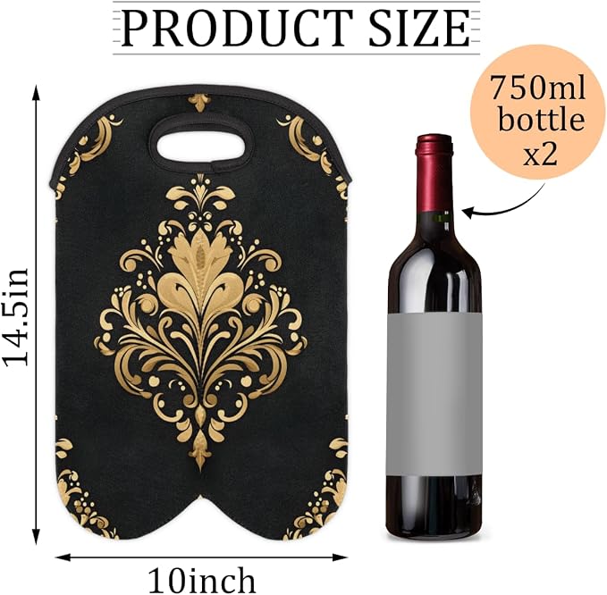 Neoprene Wine Tote, Bottle Carrier Gag Insulating Neoprene Thicker, Insulated - Image 2