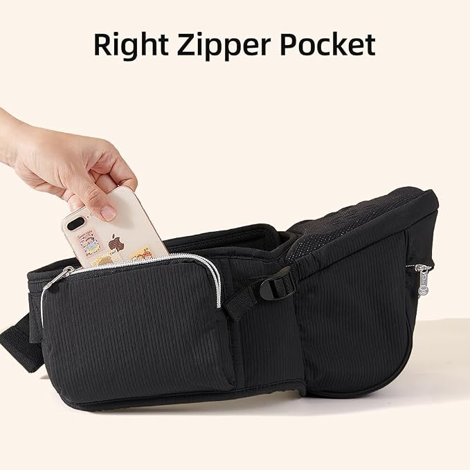 Sunveno Hip Baby Carrier with Seat, Ergonomic Baby Hip Carrier, Front-Facing - Image 9