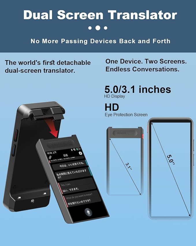 iTour D-Lite Dual Screen Language Translator Device, 2025 Real-Time Voice - Image 6