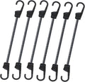 Bungee Cords with Dual Hooks, 12inch 6Pack Mini Bungee Straps 1/3 Inch Strong by KOAKOMI