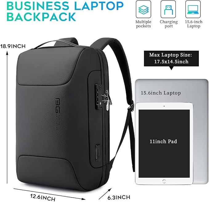 BANGE Anti Theft Business Backpack Fits 15.6 Inch Laptop, Smart Work Backpack - Image 6