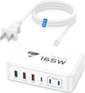165W USB C Charger Block, 6 Port Multi USB-C Charging Station, 100W PD Fast by AIONE