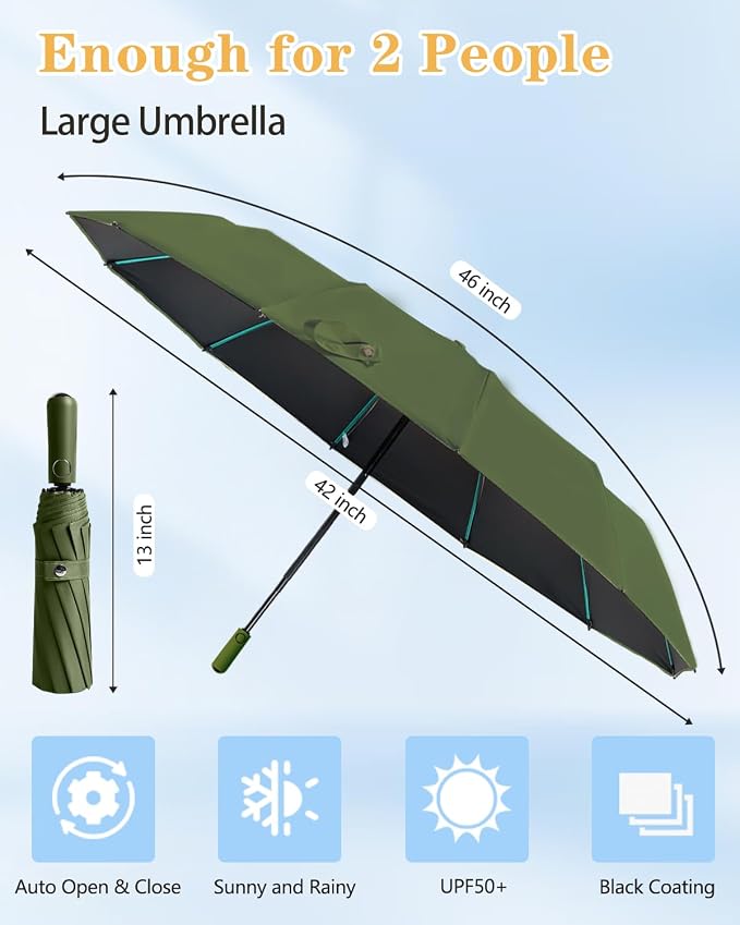 Large Double-Ribs Umbrella Automatic Folding Umbrella - Image 6