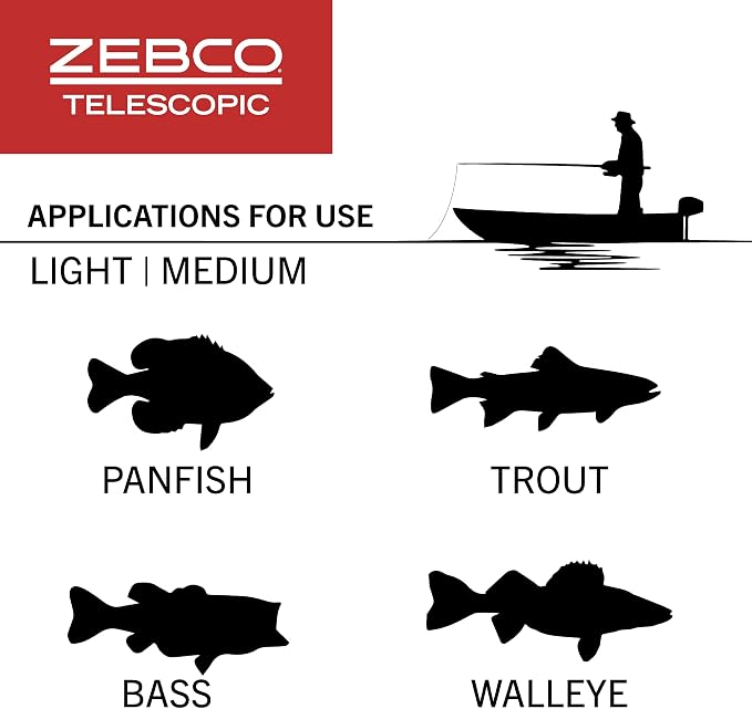 Zebco 33 Spinning Reel and Telescopic Fishing Rod Combo - Image 8