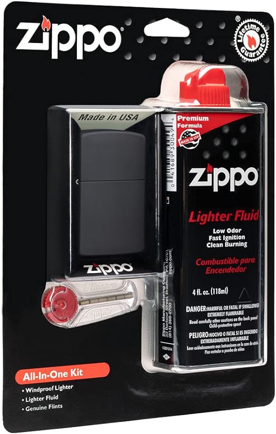 Zippo All-in-One Kit with Black Matte Windproof Lighter by ZippoManufacturingCompany