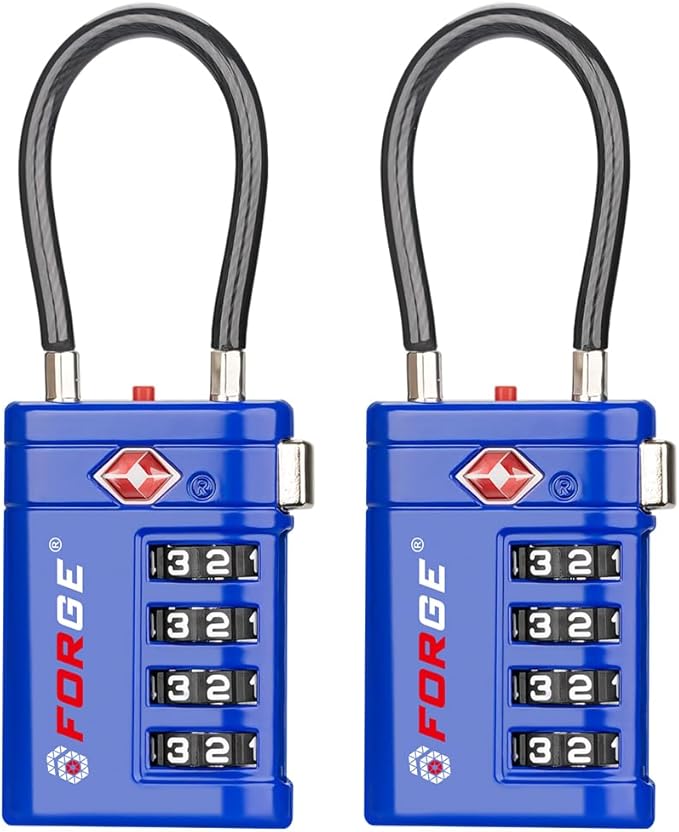 Forge TSA Approved Luggage Locks 4 Digit Combination TSA Travel Locks by Forge