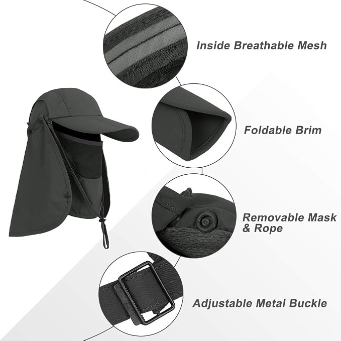 Foldable Sun Cap, Fishing Hats, UPF 50+ Protection Caps - Image 2